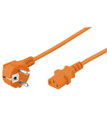 Câble d'alimentation Schuko incliné  à C13 2m Orange