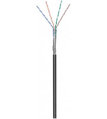 Rouleau câble flexible extérieur noir CAT6 S / FTP CCA - 100m
