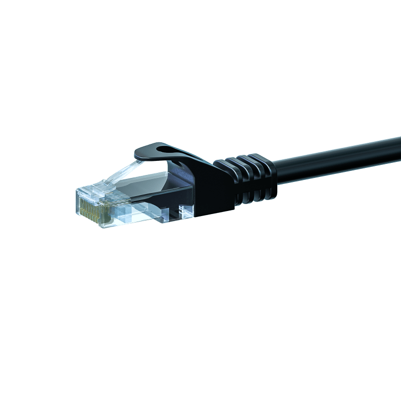 Câble Cat5e UTP 100% cuivre noir - 15m