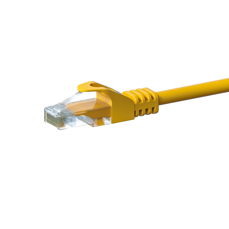 Câble Cat5e UTP 100% cuivre jaune - 0.25m