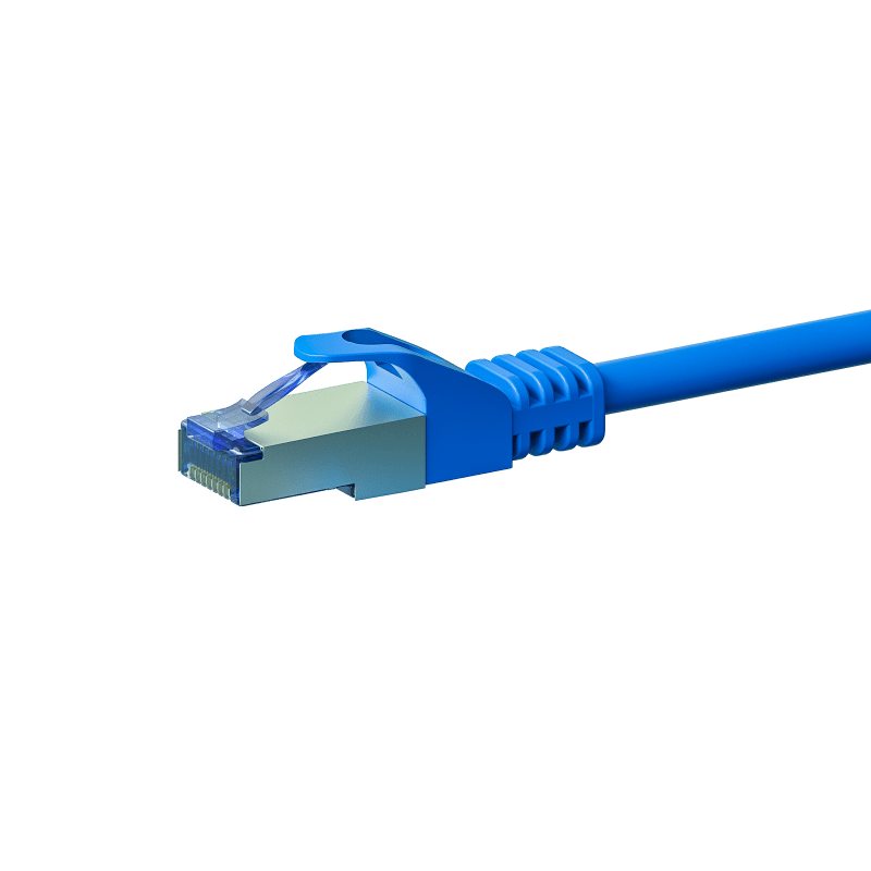 Câble CAT6A S/FTP (PIMF) 100% cuivre bleu - 0.25m