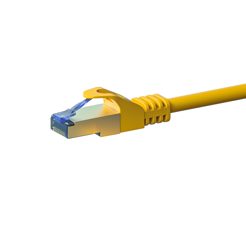 Câble CAT6A S/FTP (PIMF) 100% cuivre jaune - 0.25m