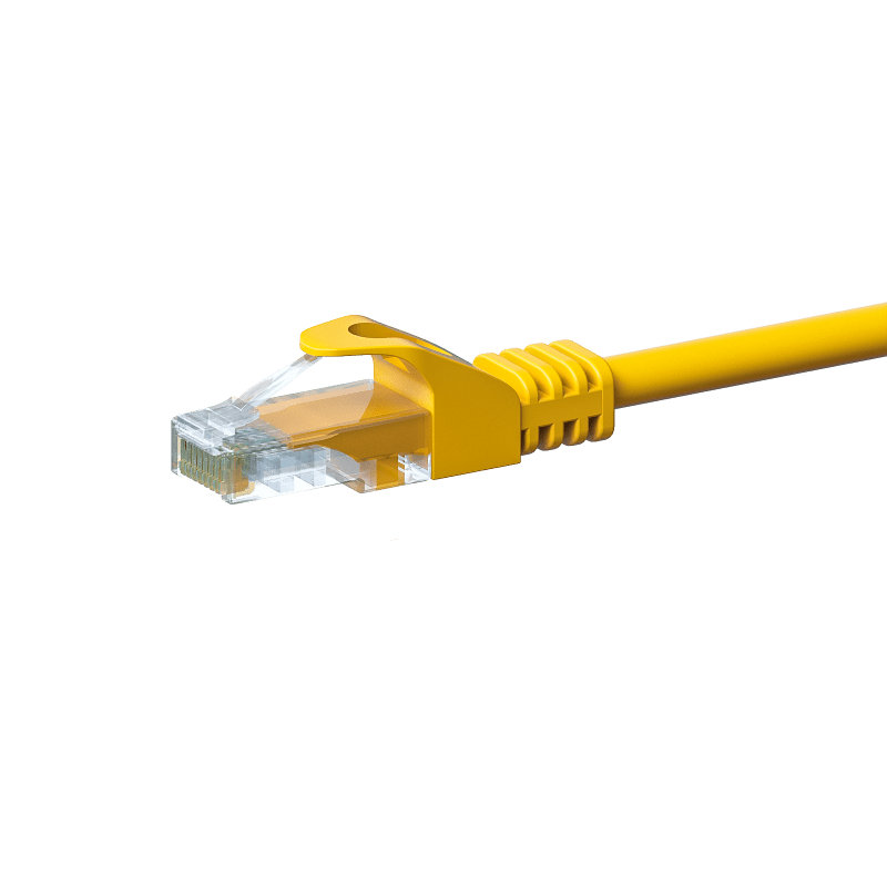 Câble CAT5e UTP CCA jaune - 0.25m