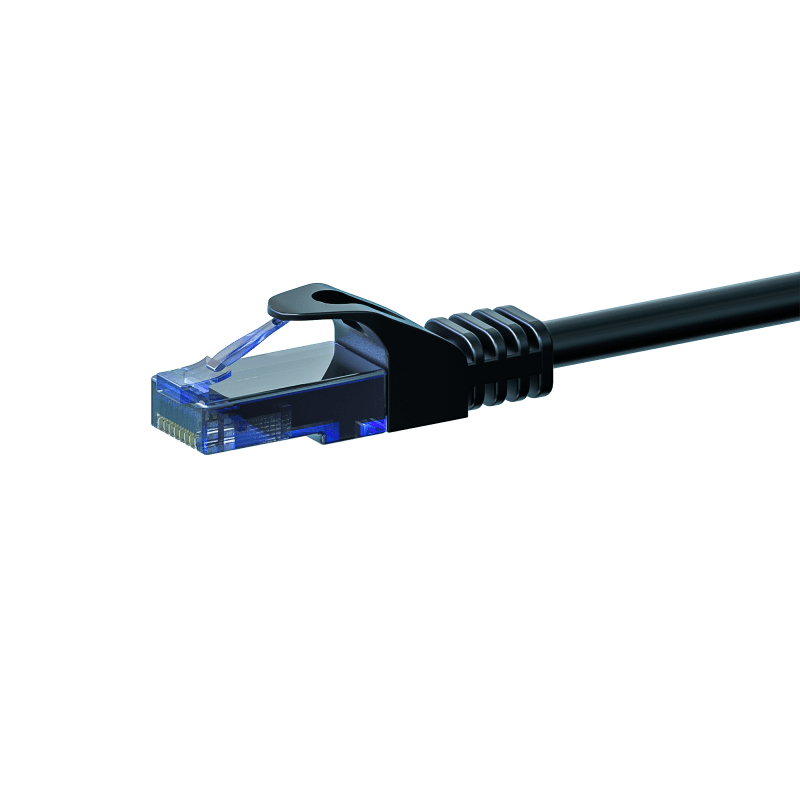 Câble CAT6A UTP 100% cuivre noir - 1m