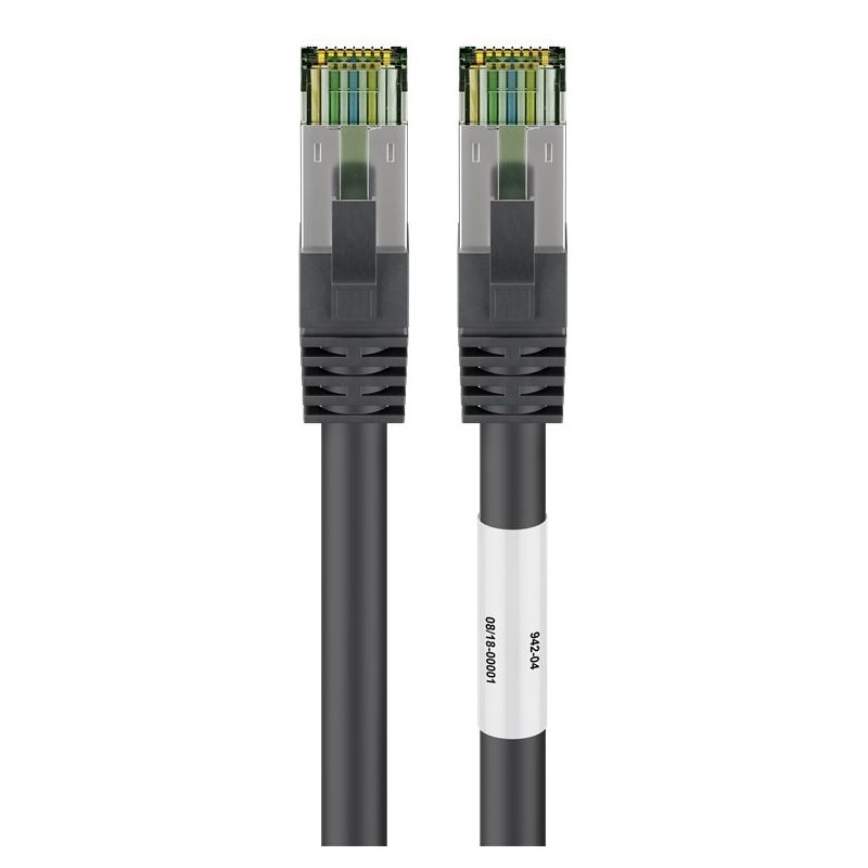 Câble RJ45 Cat8 S/FTP (PIMF) Noir - 0,25m 