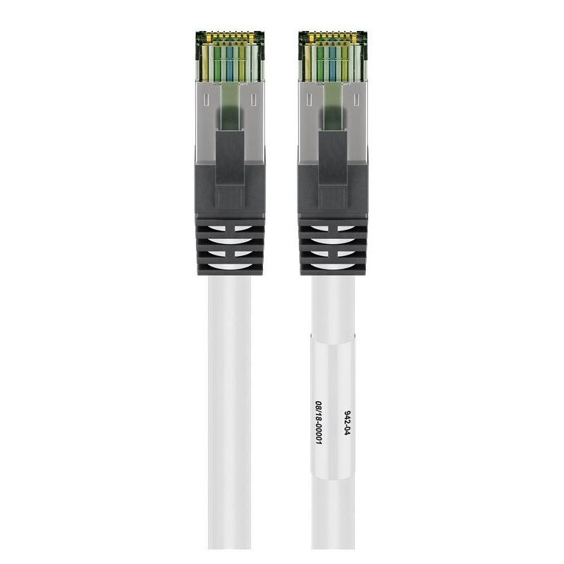 Câble RJ45 Cat8 S/FTP (PIMF) blanc - 0,50m