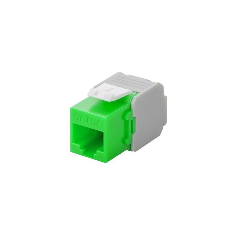 Connecteur Keystone Cat6A UTP - Toolless - Vert