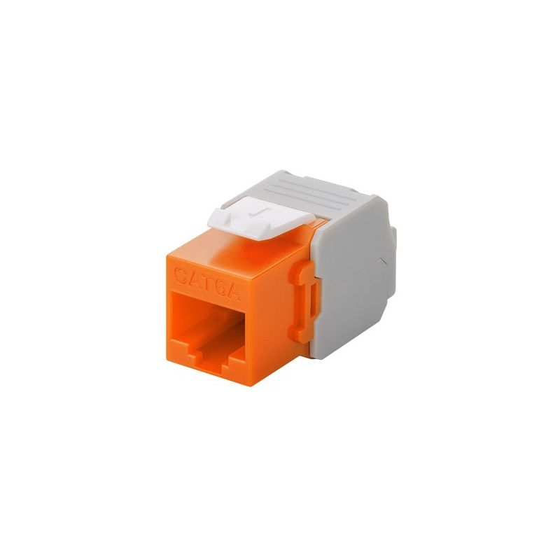 Connecteur Keystone Cat6A UTP - Toolless - Orange