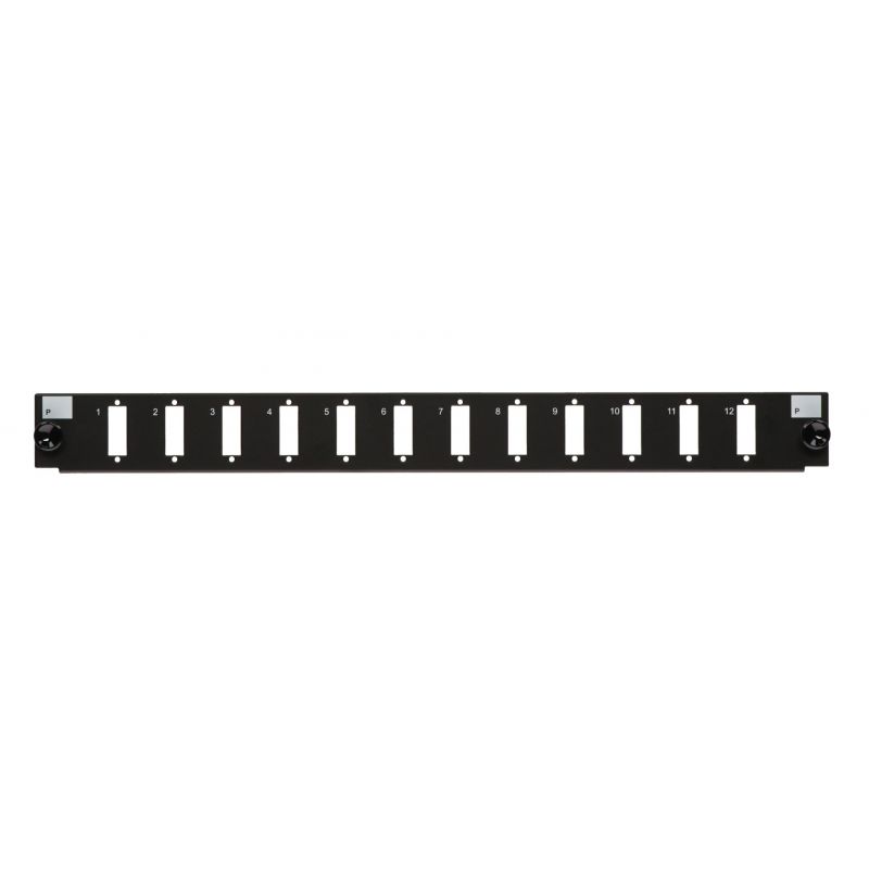 19" Facade interchangeable LC/SC 12 ports noir quadruple/duplex